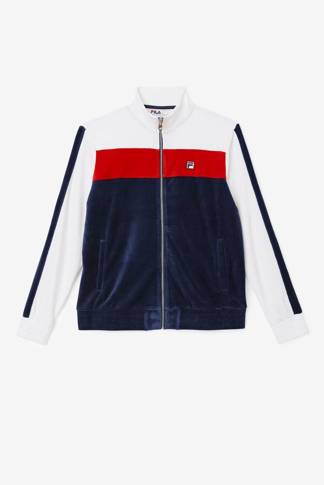 Fila Jacket Mens Navy - Brice Velour - Philippines 6029713-EQ